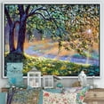 thumbnail image 3 of Designart Tree By River First Rays Of Afternoon Sun FLOAT FRAME WALL ART, 3 of 4