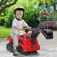 thumbnail image 2 of Aosom Excavatrice Bulldozer 3 en 1 à Chevaucher, Rouleau Compresseur avec Musique, Rouge, 2 of 10