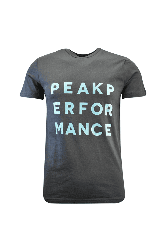 Men's T-Shirt Black With Sky Blue Letters S/S (S06)