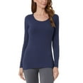 thumbnail image 3 of 32 Degrees Womens Cozy Heat Scoop-Neck Top Indigo Iris XL, 3 of 3