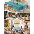 thumbnail image 5 of Teal Turquoise Aqua Ombre Table Cloth, Contemporary Abstract Lines Waterproof Tablecloth for Square Tables, Reusable Washable Fabric Table Cover for Restaurant Kitchen Dining Tables 54"x54", 5 of 6
