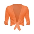 thumbnail image 4 of Baberdicy Sheer Mesh Cover Up, Women's Top Women's Sheer Bolero – Short Sleeve Cover-Up for Summer Dresses & Beach, Orange, Xl, 4 of 4