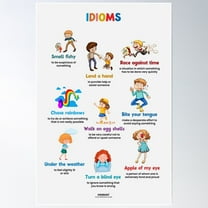English Idioms - 2, English Vocabulary Poster Wall Art, Modern Wall Decor For Living Room Bedroom, 8x12 UNFRAMED