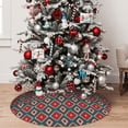 thumbnail image 5 of Lsque Red And Orange On Blue Teal Print Christmas Tree Skirt, Tree Skirt with Ties or Velcro, Perfect for Holiday Decorations, Halloween, and New Year-30", 5 of 7