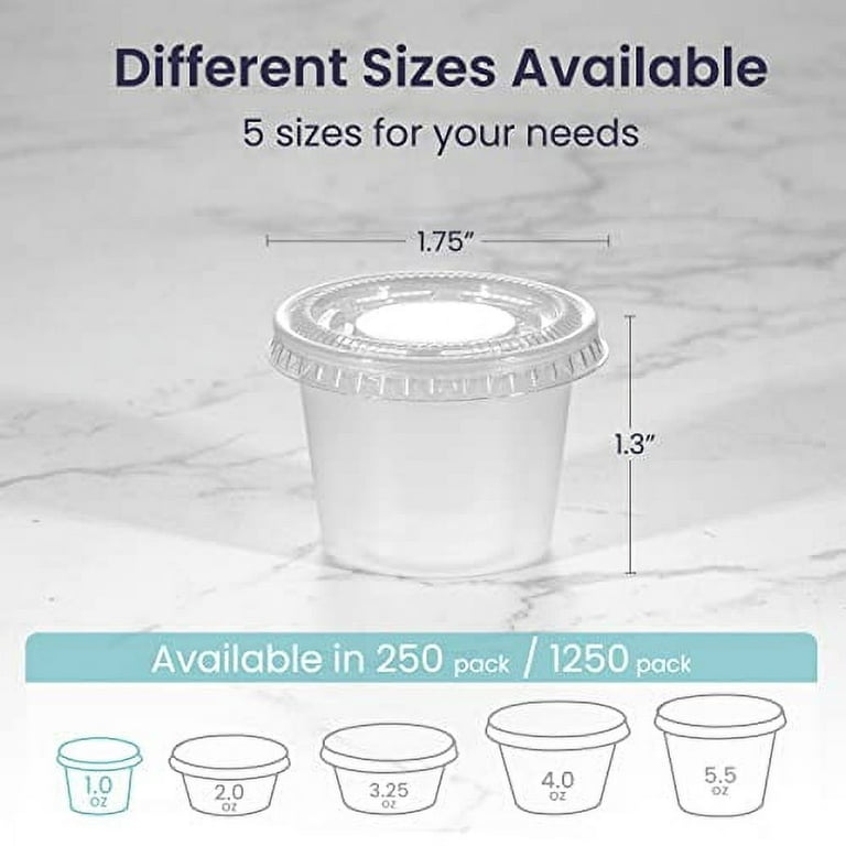 Condiment Cups container with Lids- 8 pk. 3 oz.Salad Dressing Container to  go Small Food Storage Containers with Lids- Sauce Cups Leak proof Reusable