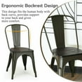 thumbnail image 6 of Spaco 4 Pieces Tolix Style Metal Dining Side Chair Stackable Wood Seat-Black, Lounge Chair, Dining Room Chair for Kitchen, Dining, Bedroom, Living, 6 of 8