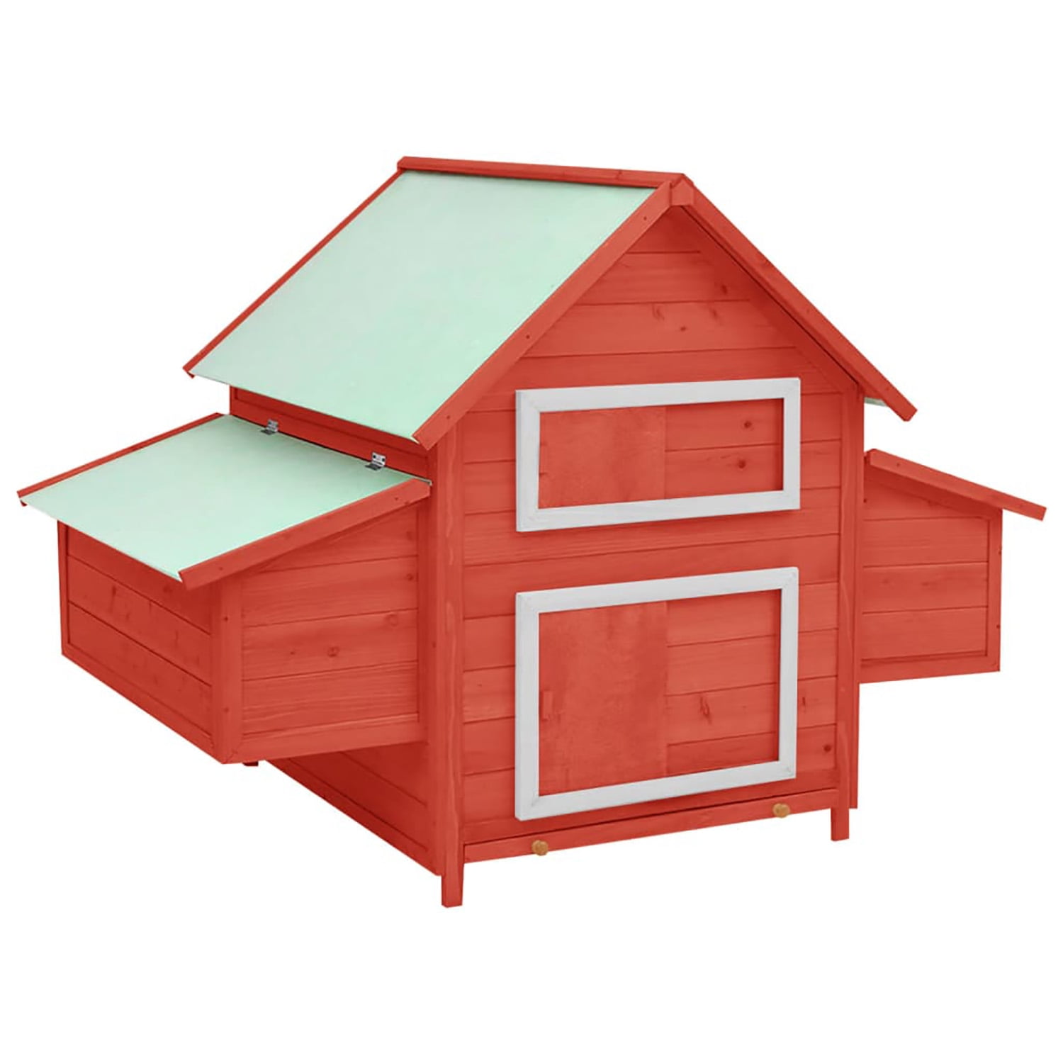 Pefilos 59.8" Wooden Rabbit Hutch Outdoor for Water-Resistant Roofs, Rabbit Cages for Indoor, Large Hen House with Nest Boxes, Red Pefilos 59.8" Wooden Rabbit Hutch Outdoor for Water-Resistant Roofs, Rabbit Cages for Indoor, Large Hen House with Nest Boxes, Red