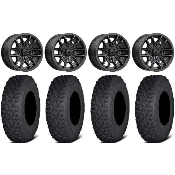 MSA Fang 15" Wheels Black 33" Coyote Tires Polaris RZR XP 1000 / PRO XP / Ranger XP 900/1000