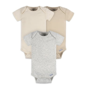 Gerber Baby Boy or Girl Unisex Short Sleeve Bodysuits, 3-Pack, Sizes Preemie - 24 Months