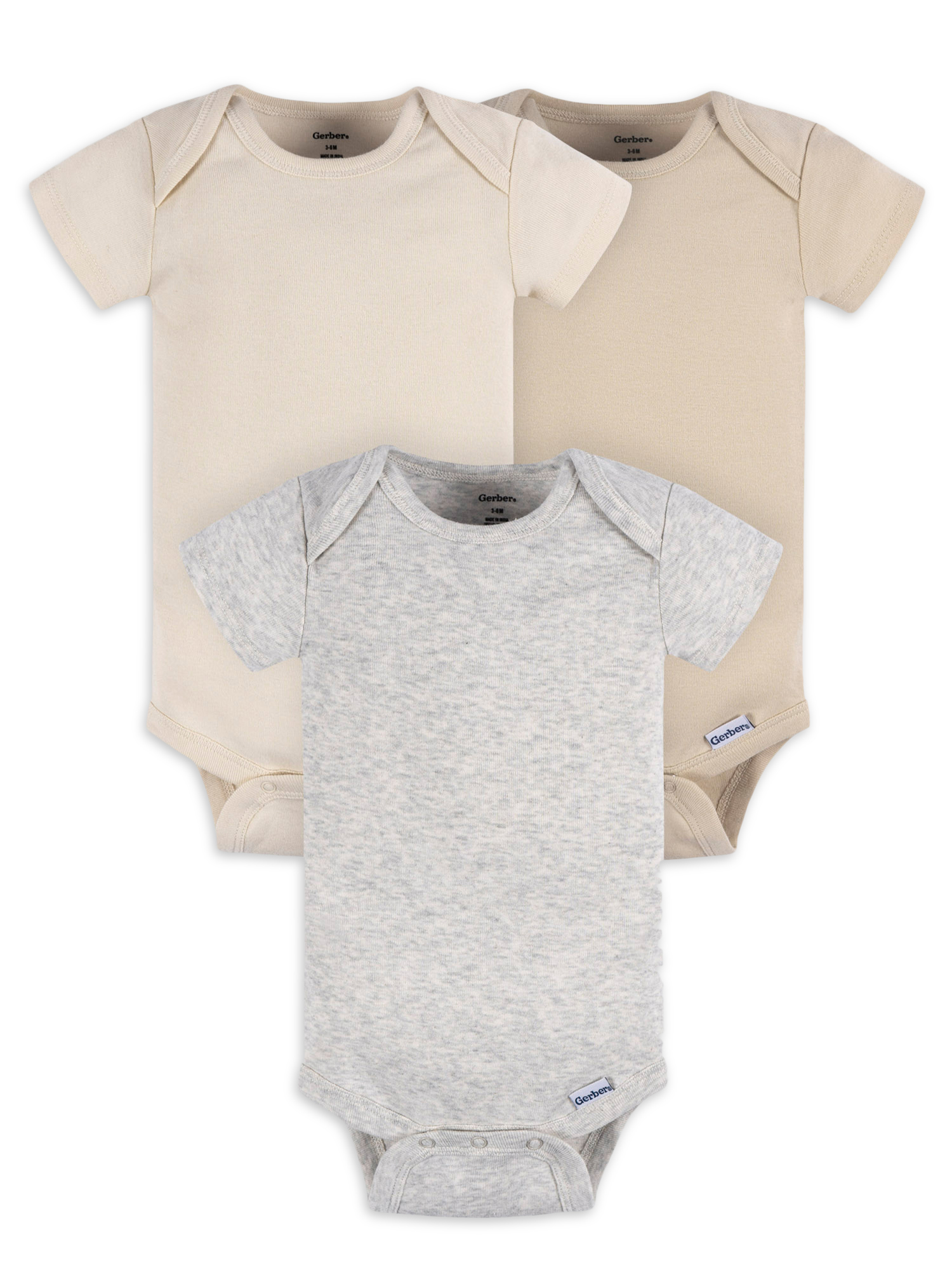 Gerber Baby Short Sleeve Bodysuits, 3 Pack