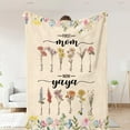 thumbnail image 5 of First Mom Now Grandma Birth Flowers Blanket, Personalized, Mom Grandma Blanket Gift for Mom Gift for Grandma, Mom Blanket, Grandma Blanket Blankets, 5 of 5