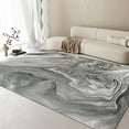 thumbnail image 4 of Abstract Liquid Marble Texture Area Rugs Gray White Gradient Entryway Rug Short Pile Non-Slip Soft Washable Indoor Carpet for Living Room Bedroom 4x8ft, 4 of 6