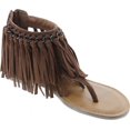 thumbnail image 5 of Not Rated Keep The Peace Women's Faux Suede Sandals Tan Size 8, 5 of 6