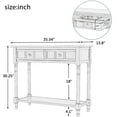 thumbnail image 7 of 35" Console Table with 2 Drawers, 2-Tier Entryway Table with Storage Shelf, Narrow Wooden Sofa Table for Living Room, Foyer, Hallway, Bedroom, Black, 7 of 7