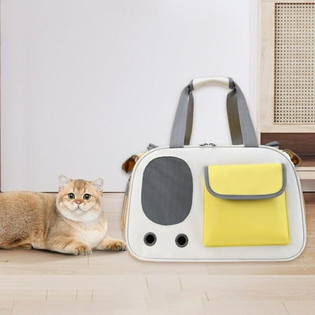 FITYLE Cat Carrier Pet Travel Bag Cat Tote Bag Portable Handheld Travel Bag Carrying Container Tote Bag for Presents Supplies Travel Yellow
