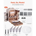 thumbnail image 2 of KFFKFF Picnic Backpack for 4 People with Insulated Cooler Section, Removable Bottle Holder, Compact Blanket, Tableware Set, Ideal for Outdoor Activities, Hiking, and Camping, 2 of 9