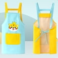 thumbnail image 2 of TiaoBug Kids Artist Costume Art Painter Apron Hat Arm Sleeve Set Halloween Career Day Theme Party Dress-Up Sky Blue 120/L, 2 of 7