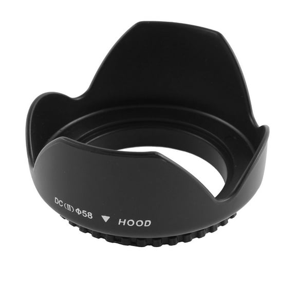 Unique Bargains Black Screw Mounted Plastic DC 58mm Flower Lens Hood for Universal SLR Camera