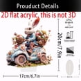 thumbnail image 3 of Beautynvta Easter Decorations, 2D Flat Acrylic Bunny Ornaments, Spring Rabbit Driving Flower Car with Eggs Basket, Festive Decorative Accessories for Home Living Room and Bedroom, 3 of 7