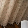 thumbnail image 5 of Crochet Lace Window Curtain Panel with Tassels Semi Sheer Hollow Curtains for Bedroom Living Room, 1 Pane Rod Pocketl, 5 of 6