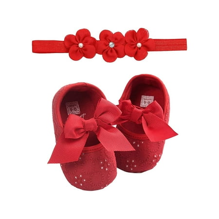 

Wassery Baby Girl Soft Sole Crib Shoes Anti-slip Sneaker Cute Prewalker 0-18M