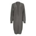 thumbnail image 4 of NIUREDLTD Long Cardigans Women's Solid Color Front Cardigan Long Loose Casual Oversized Sweater Jacket Cardigan Sweaters For Women Grey S, 4 of 7