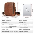 thumbnail image 4 of Contact's Genuine Leather Men's Messenger Bag Vintage Shoulder Bags for 7.9" Ipad Mini High Quality Male Crossbody Bag (Brown), 4 of 7