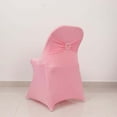 thumbnail image 3 of Efavormart Pink Spandex Folding Slip On Chair Cover with Silver Rhinestone Buckled Sash Band, Stretch Fitted Chair Cover, 3 of 10
