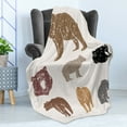 thumbnail image 4 of Bear Soft Flannel Fleece Blanket, Different Bears with Grunge Design Growling Animal Portraits Silhouettes Retro Style, Cozy Plush for Indoor and Outdoor Use, 70" x 90", Multicolor, by Ambesonne, 4 of 5