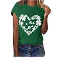 thumbnail image 5 of mihongmao Shamrock Print T Shirts for Women Ladies and Gentlemen's Casual St. Patrick Print Short Sleeved Round Neck Top Green S, 5 of 7