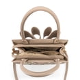 thumbnail image 5 of LIKE DREAMS Vegan Leather Floral Print Rosalie Bow Top Handle Satchel Bag, Beige, 5 of 6