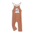 thumbnail image 3 of Zwiiyzr Girls' Casual Halloween Sleeveless Jumpsuits Spaghetti Strap Loose Overalls Pants Casual Long Romper with Pockets 5-14Y Multicolor, 3 of 6