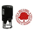 thumbnail image 1 of Printtoo Self Inking Custom Round Family Address Return Rubber Stamp Tree Design Personalized Stamper-Red, 1 of 1