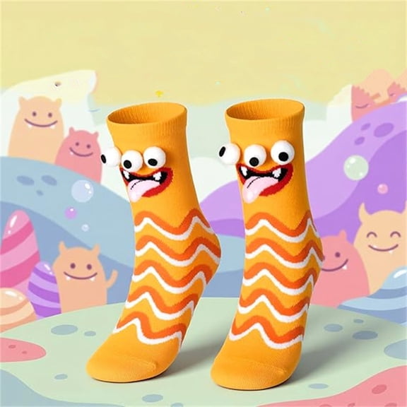 Wutalume Kids Funny Monster 3D Socks - with 3D Googly Eyes, Novelty Gag Gift Socks for Children, Perfect for Exchange Gift, Birthday, and Fun Dress-Up,As shown