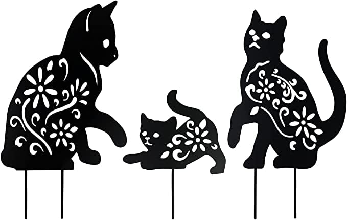 Homarden Metal Cat Statues, Halloween Yard Decoration, Humane Control ...