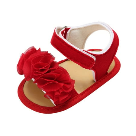 

Baby Girls Lace Flower Sandals Toddler Infant Summer Non-Slip First Walkers Princess Dress Crib Shoes
