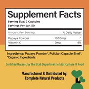 Papaya Enzymes & Organic Papain Enzyme Capsules - 600mg 100 Pills, Organic Papaya Powder Digestive Super Fruit Capsules