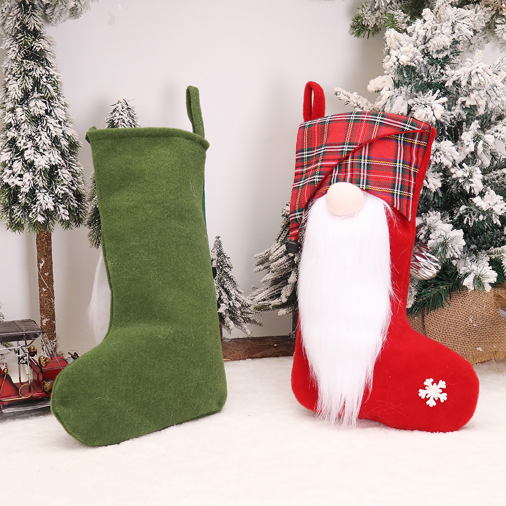 Dalrosia 3pcs Christmas Gnome Stockings, 3D Plush Swedish Gnome Stocking Fireplace Hanging Stockings Gift Bags for Xmas Holiday Decoration
