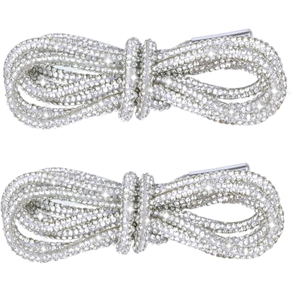 Rhinestone Rope Laces, Glitter Shoe Laces for Sneakers- 2PCS Rhinestone Bling Shoe Strings, Bling Round Shoelaces Drawstring Replacement Accessories
