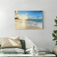 thumbnail image 3 of Ocean Beach Canvas Wall Art: Coastal Picture Seaside Sea Wave Print Decor Sunrise Seascape Artwork Relaxing Bedroom Living Room Home Office Painting Decoration, 3 of 6
