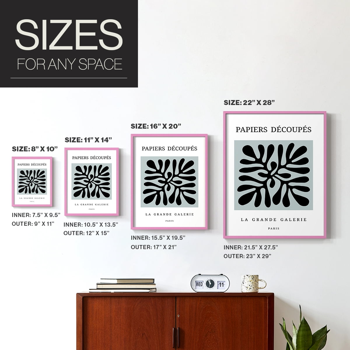 Matisse CCCXCII in Pink Solid Wood 16 x 20 Framed Print