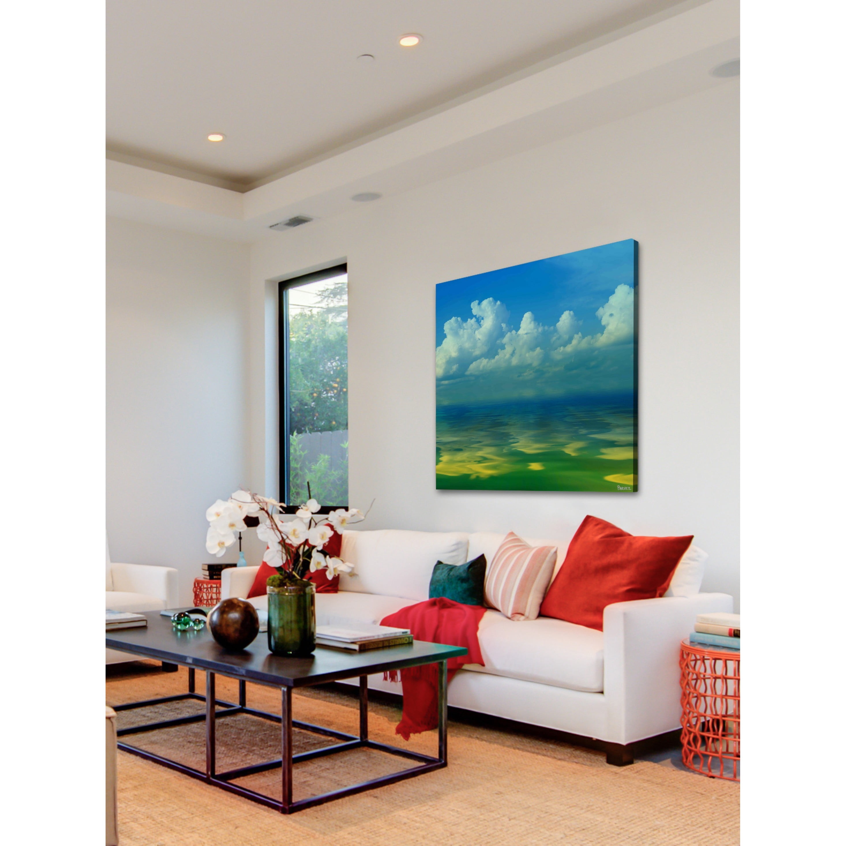 Parvez Taj  - "Cumulus Clouds" Print on Canvas 18 x 18