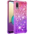thumbnail image 3 of case for Samsung Galaxy A02 Case for Women,Samsung Galaxy M02 Creativity Clear Gradient Quicksand Glitter Flowing Liquid Floating Case Bling Diamond Sparkle Cover for Galaxy A02 JB Pink Mauve, 3 of 14