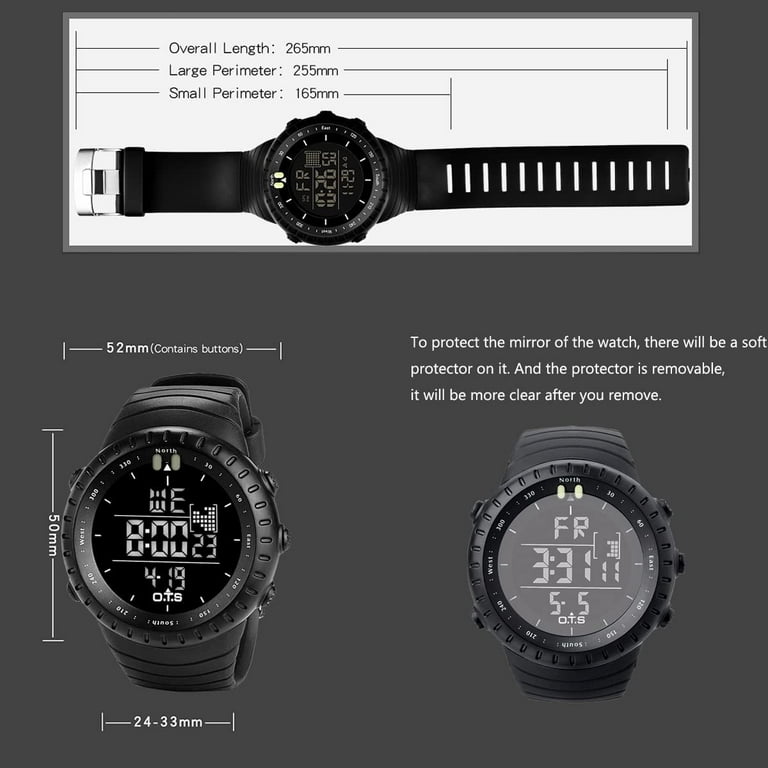 PALADA Men s Digital Sports Watch Waterproof Tactical Watch with LED Backlight Watch for Men