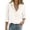 White, variant on Womens Linen Button Down Shirts Loose Fit Long Sleeve Collared Blouse Casual V Neck Tops Outfits Yellow M