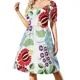 thumbnail image 3 of Kalocsa flores colores vivos / Kalocsai virágok élénk színek Vestido sin mangas elegante vestido de novia para invitada Vestido, 3 of 7