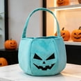 thumbnail image 3 of Teal Halloween Pumpkin Treat Bags for K'ids, Soft Candy Bucket Holders for Toddler Party Supplies, Handheld Pumpkin Bags for Trick or Treating and Classroom Gifts, 3 of 6
