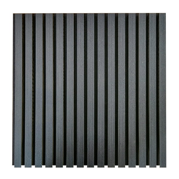 Panel decorativo Lambrin Acústico Negro Texturizado Para Muro Tipo Madera 60x60cm 4pz
