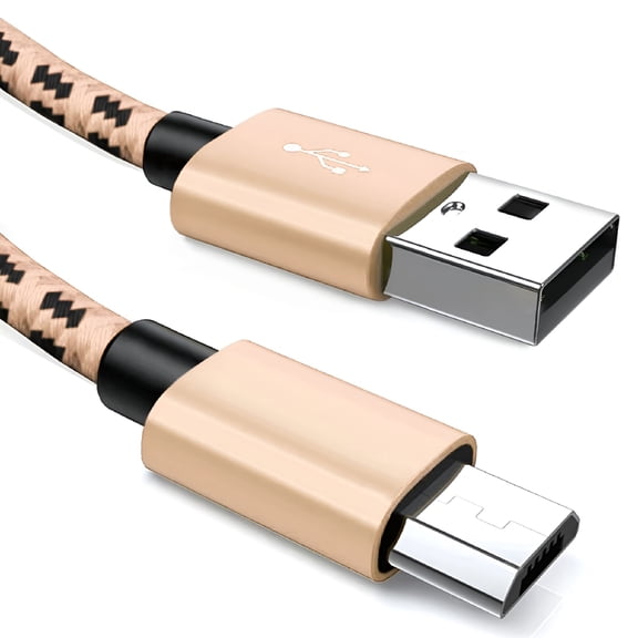 GJX 10FT Nylon Braided High-Speed Micro USB Charging and Sync Cable Compatible with Android