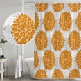 thumbnail image 4 of Polyester Fabric Orange Dahlia Shower Curtain, Farmhouse Abstract Gray Floral Flowers Waterproof Bathtub Curtain Bathroom Decor Set with Hooks 72 x 96 Inches, 4 of 6